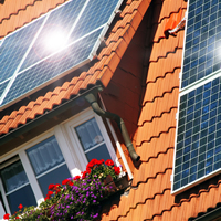 Roof solar energy panels