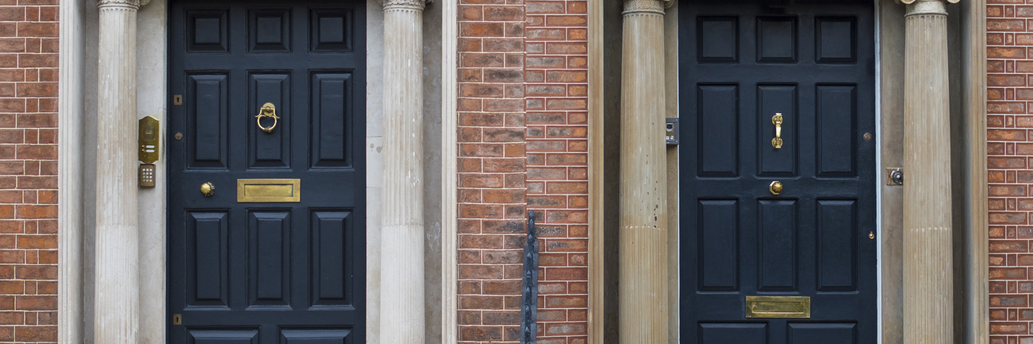 Stylish and sophisticated black front doors