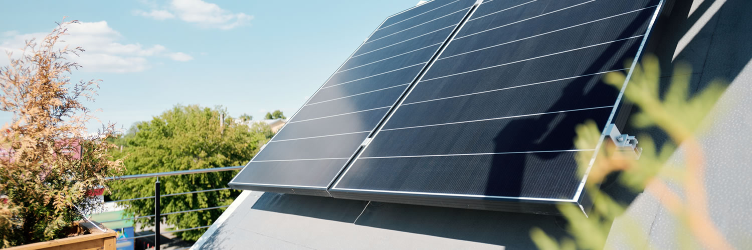 Solar panels on roof
