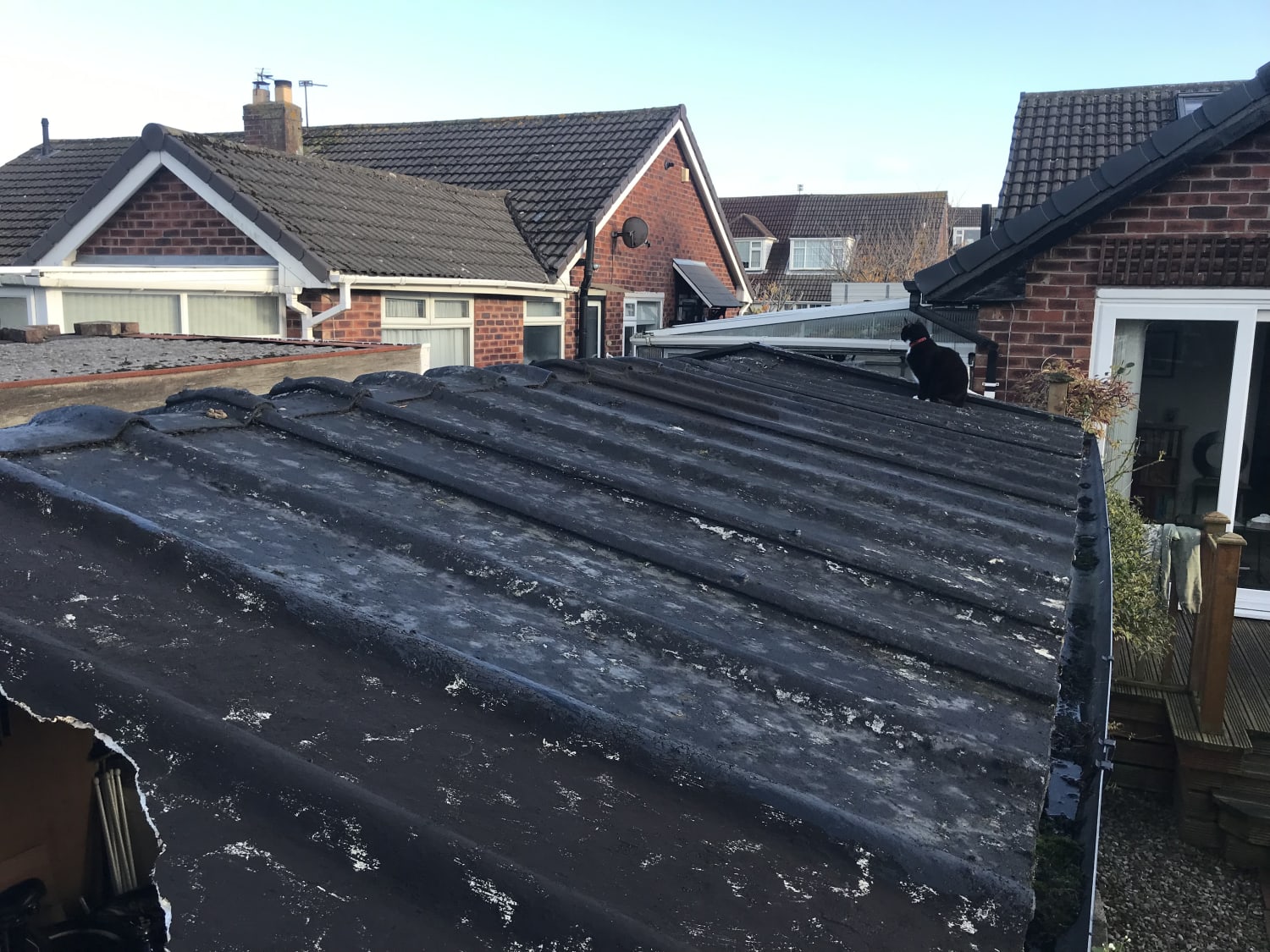 Removal and replacement of a single garage asbestos roof in Southport