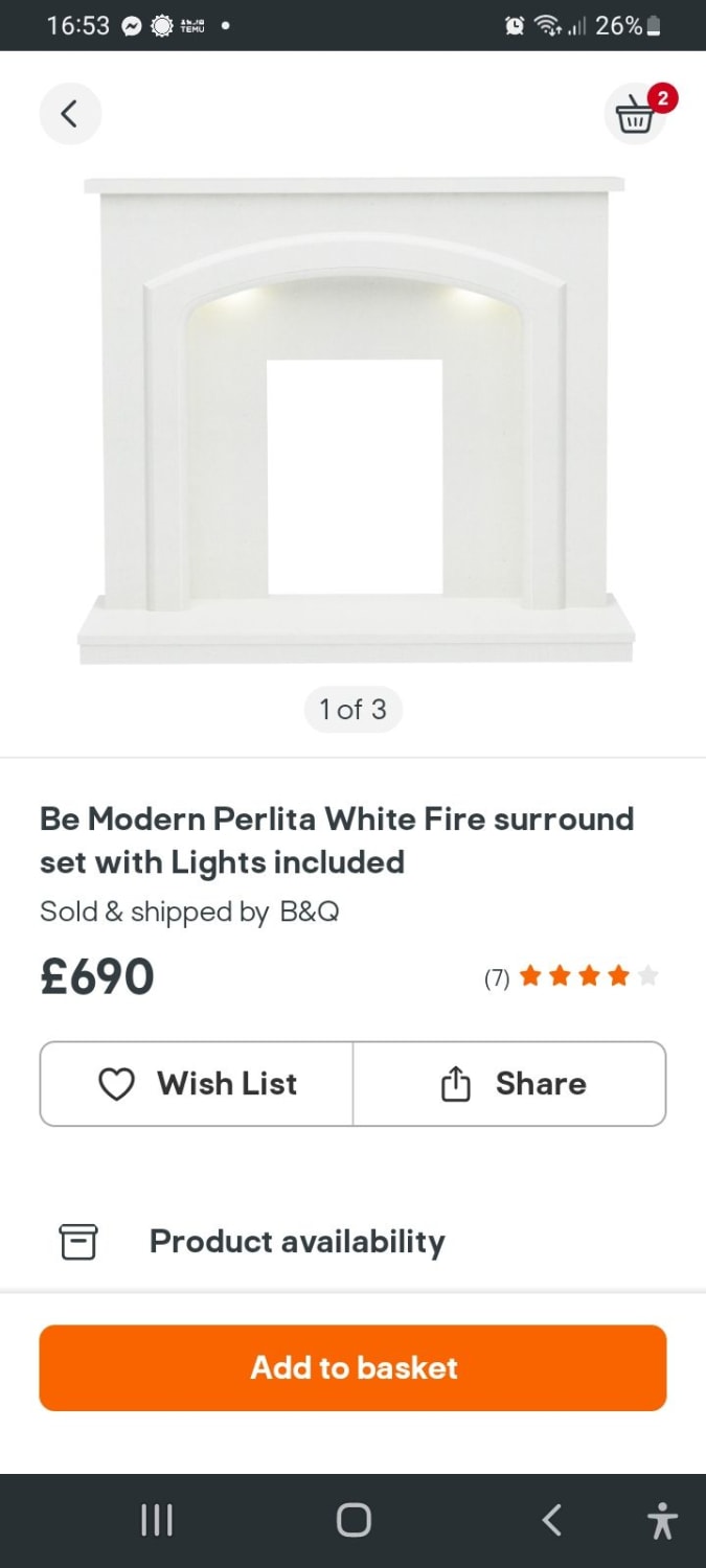 Installing a B&Q Be Modern Perlita marble fireplace for an electric fire in Renfrew