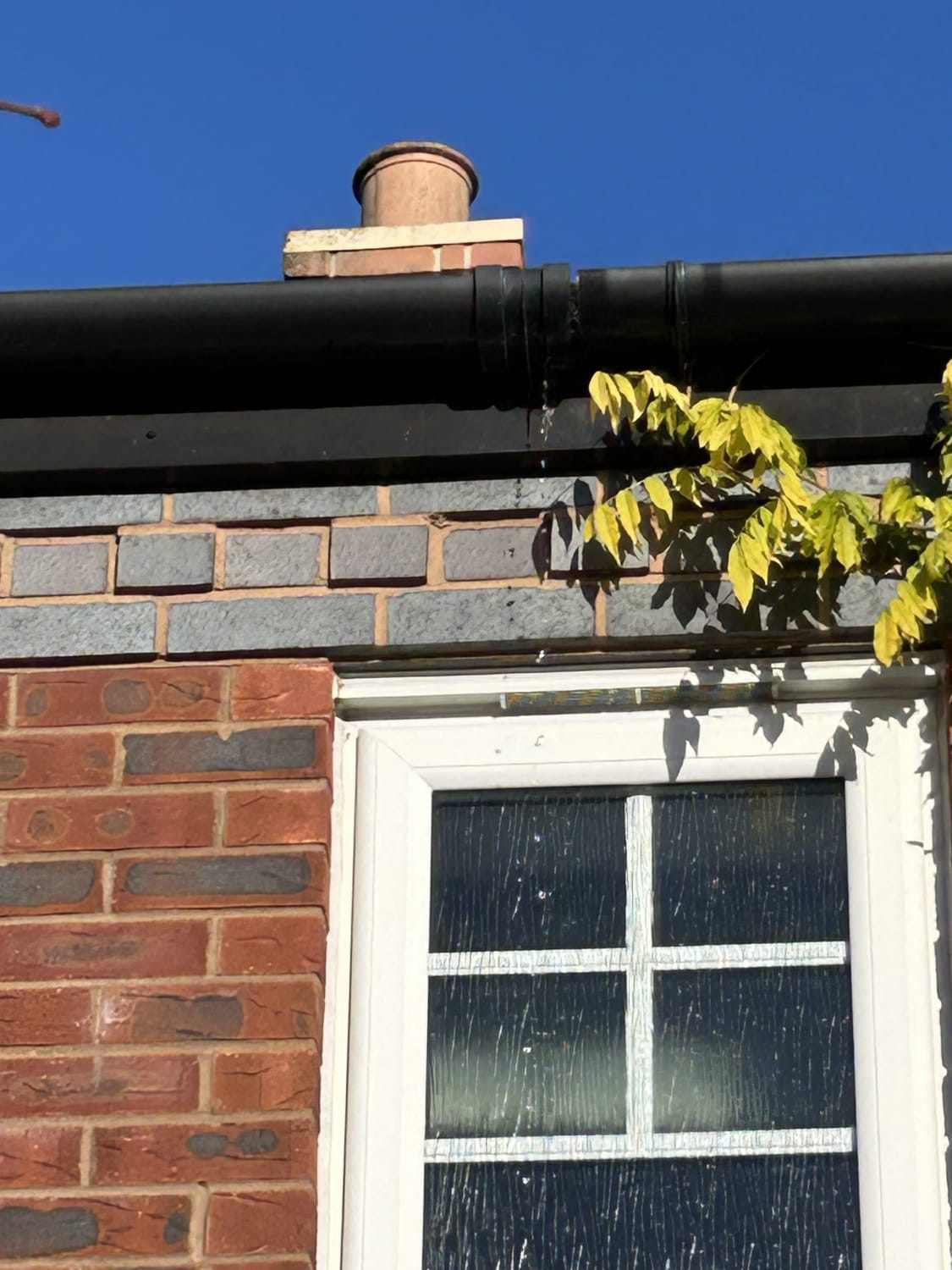 Repairing slipped PVC gutter joint in Bridgnorth WV15