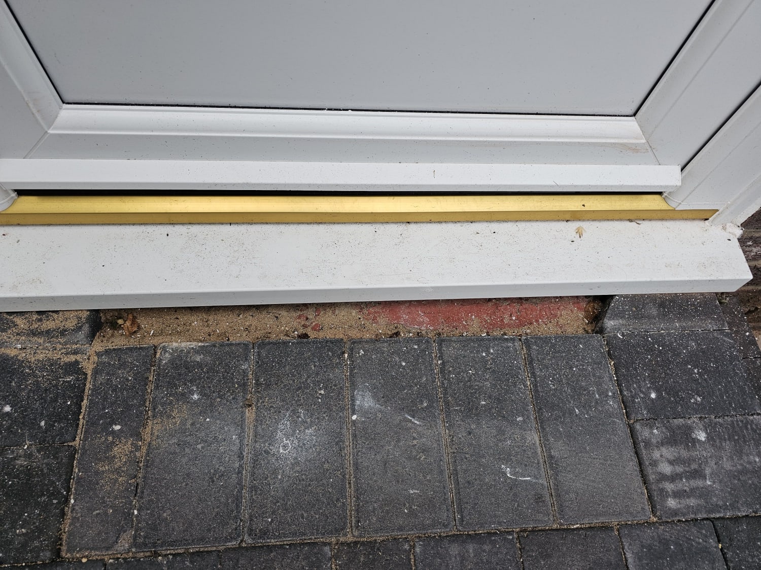 Block paving patch repair near entrance door in Sunderland SR6