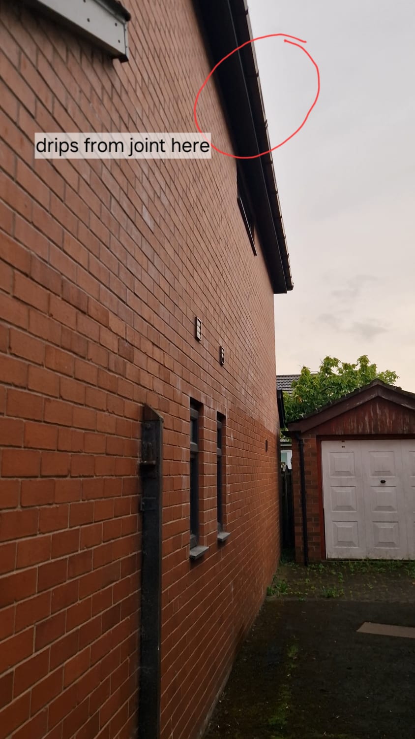 Gutter joint repair and levelling in Bury BL9