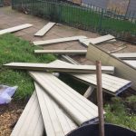 Repairing damaged fences with concrete posts in Northampton