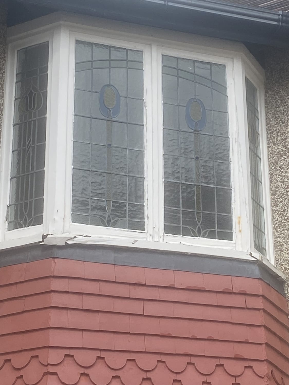 Repair of rotten wooden bay window frame in Whitley Bay