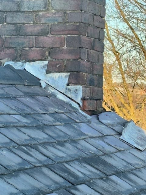 Slate roof repair and lead flashing replacement in Sheffield