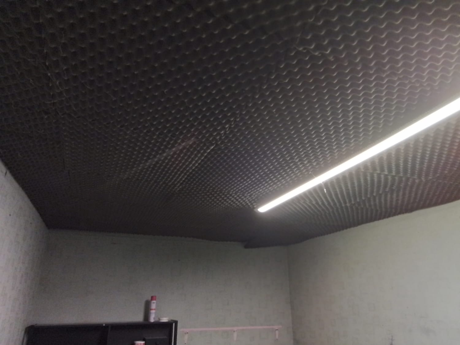 Suspended ceiling with lights for garage conversion living room in Blackpool